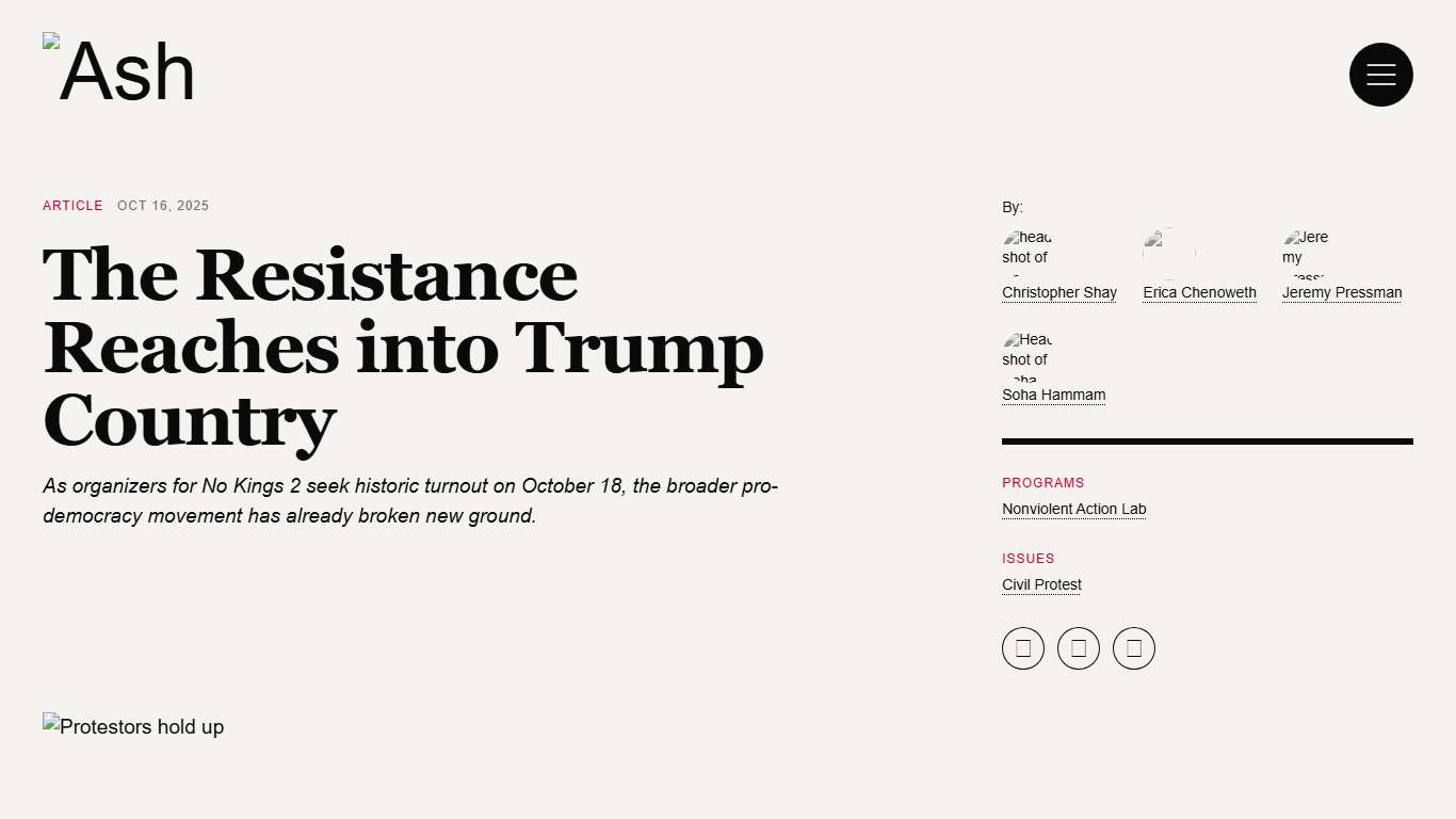 The Resistance Reaches into Trump Country – Ash Center